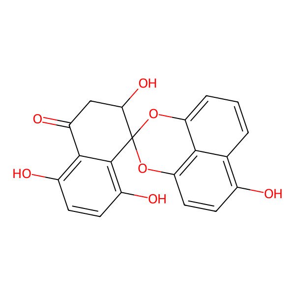 2D Structure of 3,5,8,8'-Tetrahydroxyspiro[2,3-dihydronaphthalene-4,3'-2,4-dioxatricyclo[7.3.1.05,13]trideca-1(12),5(13),6,8,10-pentaene]-1-one