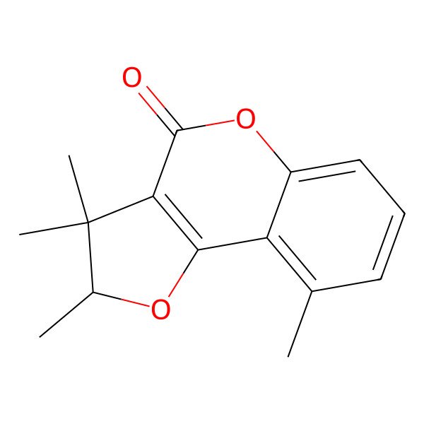 2D Structure of 2,3,3,9-tetramethyl-2H-furo[3,2-c]chromen-4-one