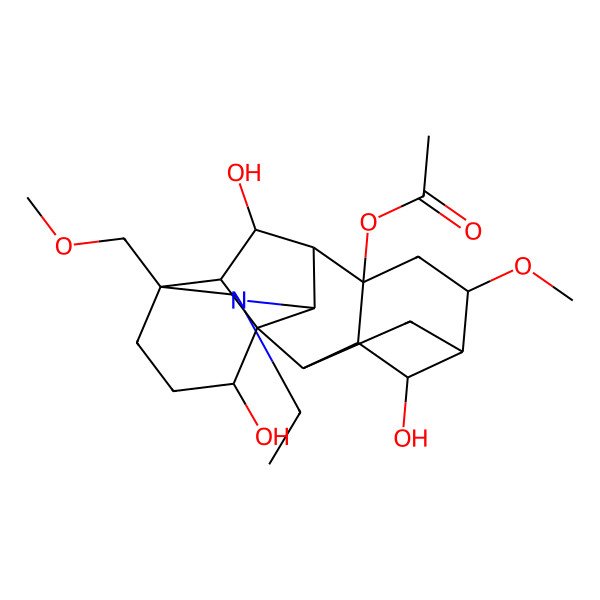 2D Structure of [(1S,2R,3R,4S,5S,6S,8R,9R,10R,13S,16S,17R,18R)-11-ethyl-4,16,18-trihydroxy-6-methoxy-13-(methoxymethyl)-11-azahexacyclo[7.7.2.12,5.01,10.03,8.013,17]nonadecan-8-yl] acetate