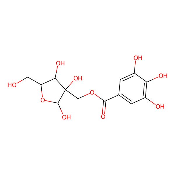 2D Structure of [2,3,4-Trihydroxy-5-(hydroxymethyl)oxolan-3-yl]methyl 3,4,5-trihydroxybenzoate