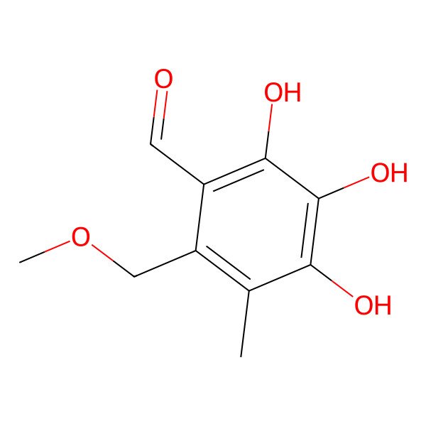 2D Structure of 2,3,4-Trihydroxy-6-(Methoxymethyl)-5-Methylbenzaldehyde