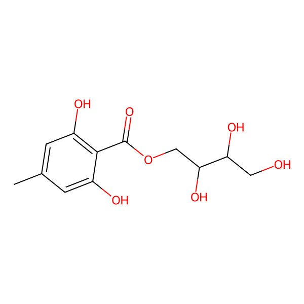 2D Structure of 2,3,4-Trihydroxybutyl 2,6-dihydroxy-4-methylbenzoate