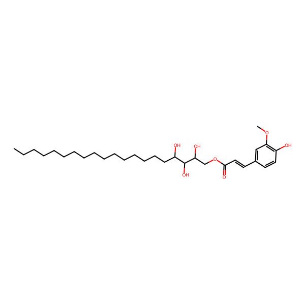 2D Structure of 2,3,4-Trihydroxyicosyl 3-(4-hydroxy-3-methoxyphenyl)prop-2-enoate 2D Structure of 2,3,4-Trihydroxyicosyl 3-(4-hydroxy-3-methoxyphenyl)prop-2-enoate