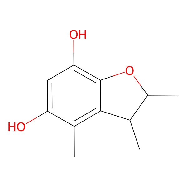 2D Structure of 2,3,4-Trimethyl-5,7-dihydroxy-2,3-dihydrobenzofuran