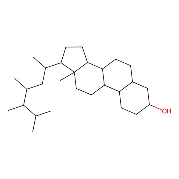 2D Structure of (3S,5S,8R,9R,10S,13R,14S,17R)-13-methyl-17-[(2R,4R,5R)-4,5,6-trimethylheptan-2-yl]-1,2,3,4,5,6,7,8,9,10,11,12,14,15,16,17-hexadecahydrocyclopenta[a]phenanthren-3-ol