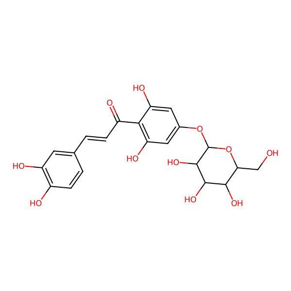 2D Structure of 2',3,4,4',6'-Pentahydroxychalcone 4'-O-beta-D-glucoside