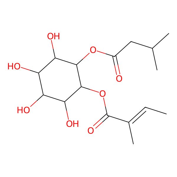 2D Structure of [2,3,4,5-Tetrahydroxy-6-(3-methylbutanoyloxy)cyclohexyl] 2-methylbut-2-enoate