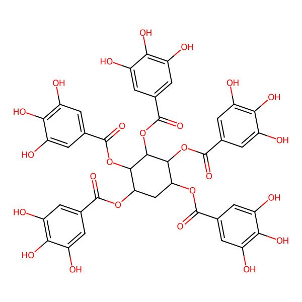 2D Structure of [2,3,4,5-Tetrakis[(3,4,5-trihydroxybenzoyl)oxy]cyclohexyl] 3,4,5-trihydroxybenzoate