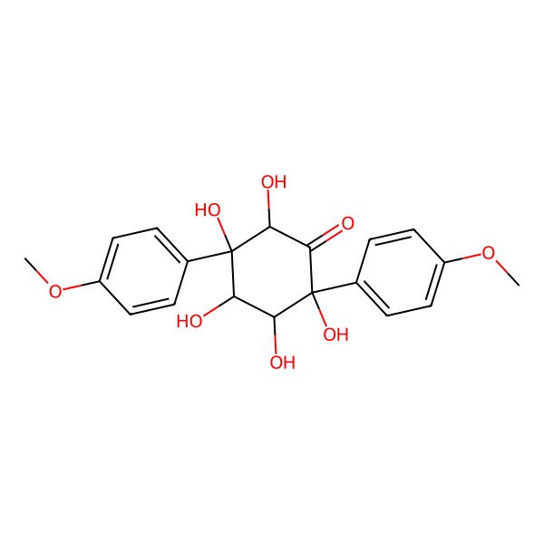 2D Structure of 2,3,4,5,6-Pentahydroxy-2,5-bis(4-methoxyphenyl)cyclohexan-1-one