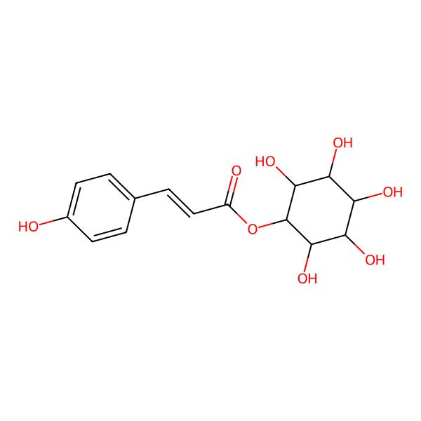 2D Structure of (2,3,4,5,6-Pentahydroxycyclohexyl) 3-(4-hydroxyphenyl)prop-2-enoate