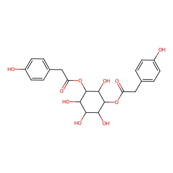 2D Structure of [2,3,4,6-Tetrahydroxy-5-[2-(4-hydroxyphenyl)acetyl]oxycyclohexyl] 2-(4-hydroxyphenyl)acetate