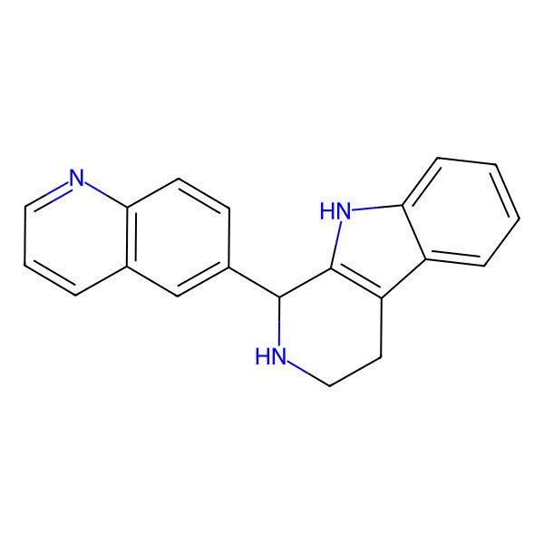 2D Structure of 1H-Pyrido(3,4-b)indole, 2,3,4,9-tetrahydro-1-(6-quinolinyl)-