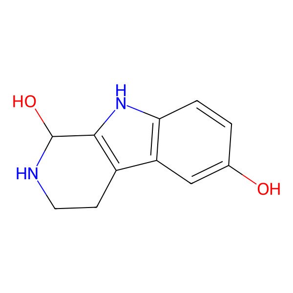 2D Structure of 2,3,4,9-tetrahydro-1H-pyrido[3,4-b]indole-1,6-diol