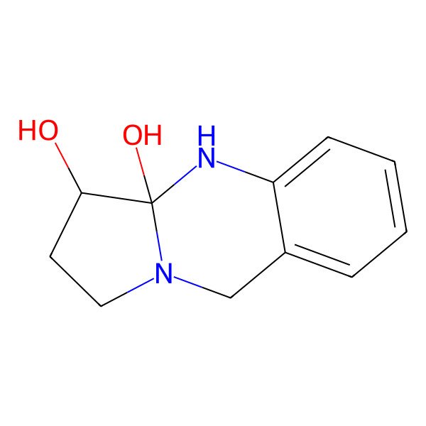 2D Structure of 2,3,4,9-tetrahydro-1H-pyrrolo[2,1-b]quinazoline-3,3a-diol