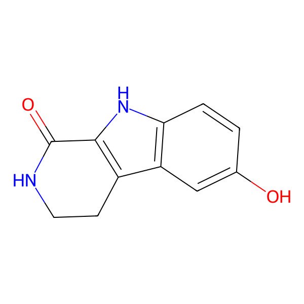 2D Structure of 2,3,4,9-Tetrahydro-6-hydroxy-1H-pyrido(3,4-b)indol-1-one