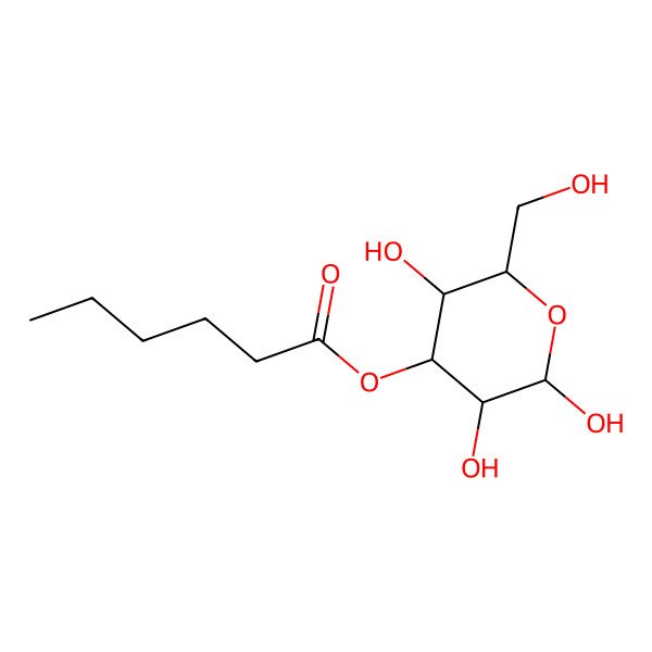 2D Structure of [2,3,5-Trihydroxy-6-(hydroxymethyl)oxan-4-yl] hexanoate