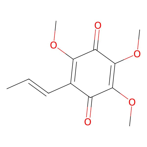 2D Structure of 2,3,5-Trimethoxy-6-(1-Propenyl)-2,5-Cyclohexadiene-1,4-Dione
