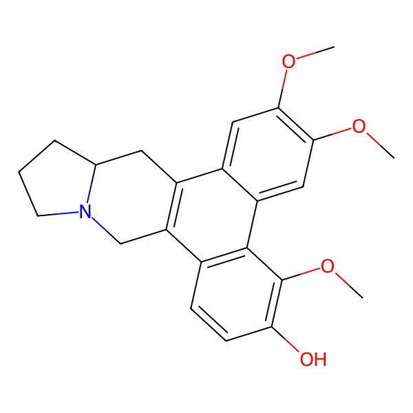 2D Structure of 2,3,5-Trimethoxy-9,11,12,13,13a,14-hexahydrophenanthro[10,9-f]indolizin-6-ol