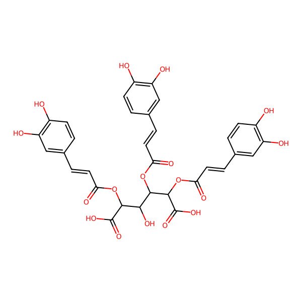 2D Structure of 2,3,5-Tris[3-(3,4-dihydroxyphenyl)prop-2-enoyloxy]-4-hydroxyhexanedioic acid