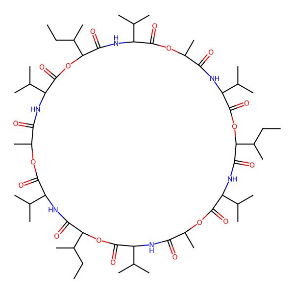 2D Structure of cyclo[DL-OAla-DL-Val-DL-OxiIle-DL-Val-DL-OAla-DL-Val-DL-OxiIle-DL-Val-DL-OAla-DL-Val-DL-OxiIle-DL-Val]