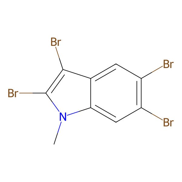 2D Structure of 2,3,5,6-Tetrabromo-1-methylindole