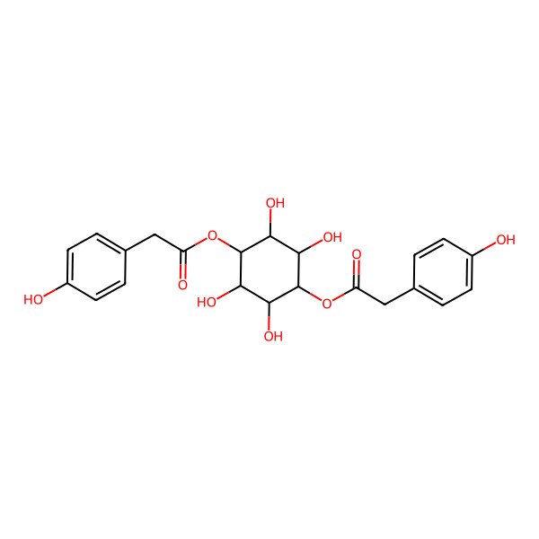 2D Structure of [2,3,5,6-Tetrahydroxy-4-[2-(4-hydroxyphenyl)acetyl]oxycyclohexyl] 2-(4-hydroxyphenyl)acetate