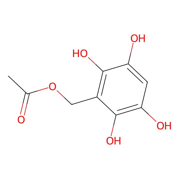 2D Structure of 2,3,5,6-Tetrahydroxybenzyl acetate 2D Structure of 2,3,5,6-Tetrahydroxybenzyl acetate