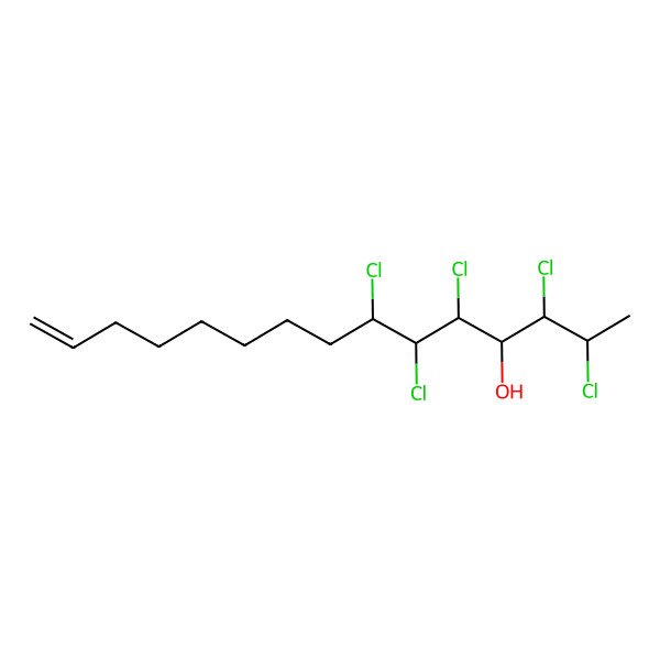 2D Structure of 2,3,5,6,7-Pentachloropentadec-14-en-4-ol