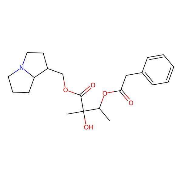 2D Structure of 2,3,5,6,7,8-hexahydro-1H-pyrrolizin-1-ylmethyl 2-hydroxy-2-methyl-3-(2-phenylacetyl)oxybutanoate
