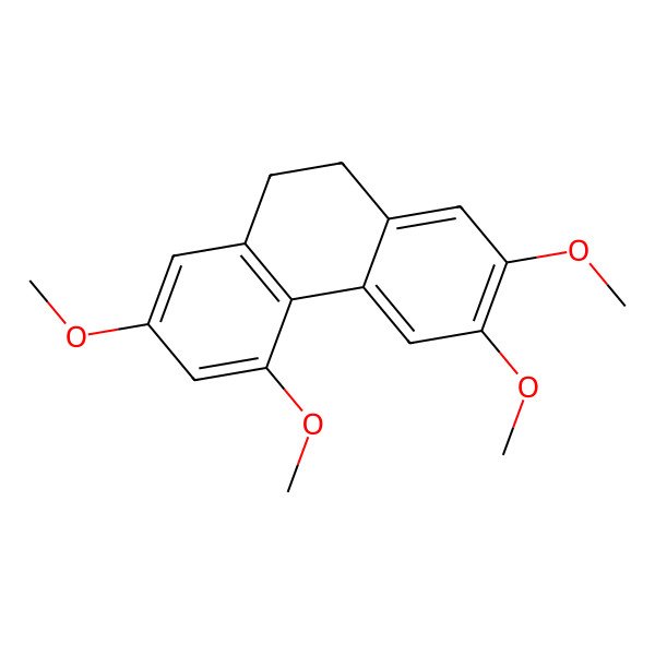 2D Structure of 2,3,5,7-Tetramethoxy-9,10-dihydrophenanthrene 2D Structure of 2,3,5,7-Tetramethoxy-9,10-dihydrophenanthrene