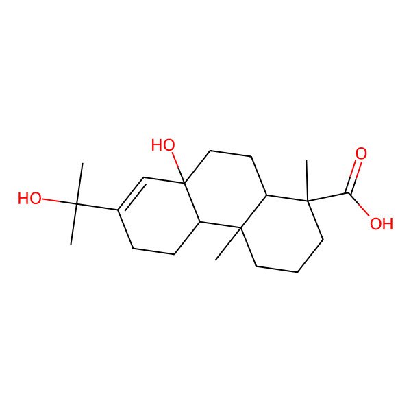2D Structure of (1S,4aS,4bR,8aR,10aR)-8a-hydroxy-7-(2-hydroxypropan-2-yl)-1,4a-dimethyl-3,4,4b,5,6,9,10,10a-octahydro-2H-phenanthrene-1-carboxylic acid