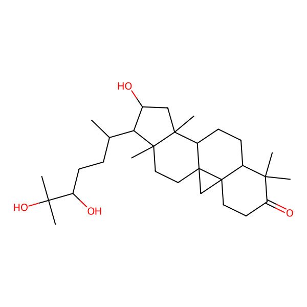 2D Structure of (1S,3R,8S,11S,12S,14S,15R,16R)-15-[(2S,5R)-5,6-dihydroxy-6-methylheptan-2-yl]-14-hydroxy-7,7,12,16-tetramethylpentacyclo[9.7.0.01,3.03,8.012,16]octadecan-6-one
