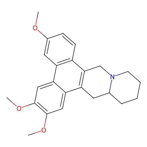 2D Structure of 2,3,6-trimethoxy-11,12,13,14,14a,15-hexahydro-9H-phenanthro[9,10-b]quinolizine