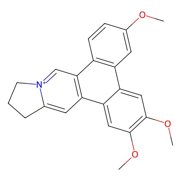 2D Structure of 2,3,6-trimethoxy-12,13-dihydro-11H-phenanthro[9,10-f]indolizin-10-ium