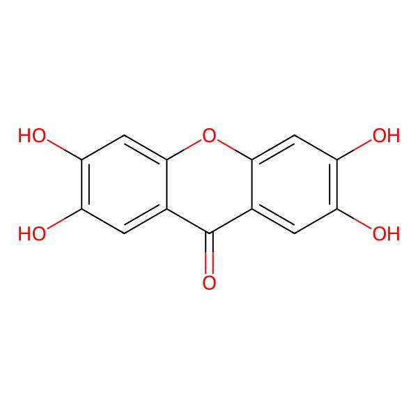 2D Structure of 2,3,6,7-Tetrahydroxyxanthone