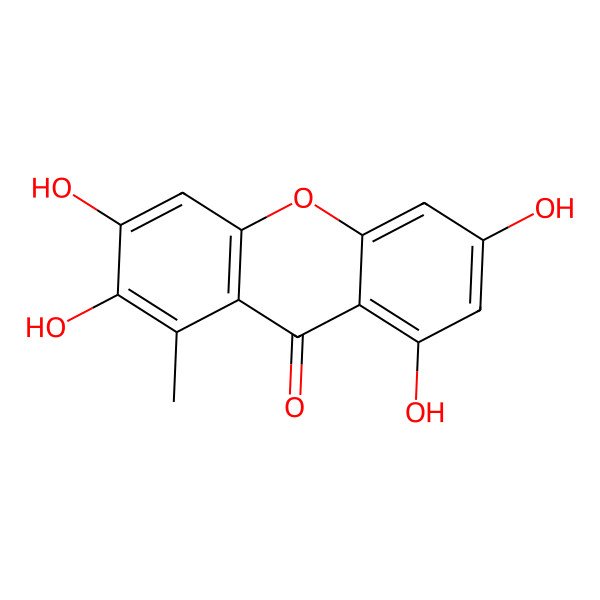 2D Structure of 2,3,6,8-Tetrahydroxy-1-methylxanthone