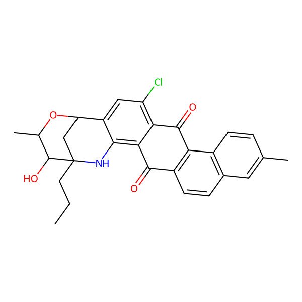 2D Structure of (1R,21S,22S,23R)-4-chloro-22-hydroxy-11,23-dimethyl-21-propyl-24-oxa-20-azahexacyclo[19.3.1.02,19.05,18.07,16.08,13]pentacosa-2,4,7(16),8(13),9,11,14,18-octaene-6,17-dione