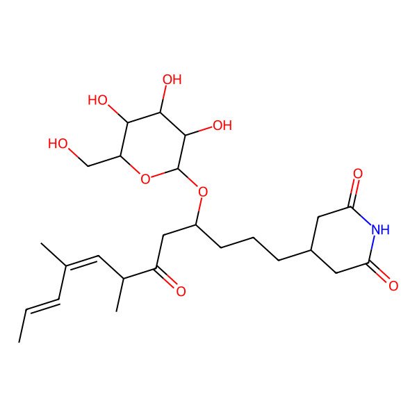 2D Structure of 4-[(4R,7S,8E,10Z)-7,9-dimethyl-6-oxo-4-[(3R,4R,5S,6R)-3,4,5-trihydroxy-6-(hydroxymethyl)oxan-2-yl]oxydodeca-8,10-dienyl]piperidine-2,6-dione