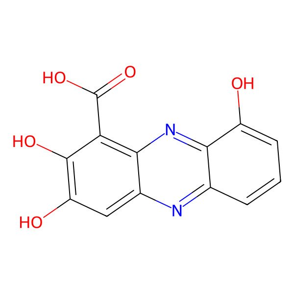 2D Structure of 2,3,9-Trihydroxyphenazine-1-carboxylic acid