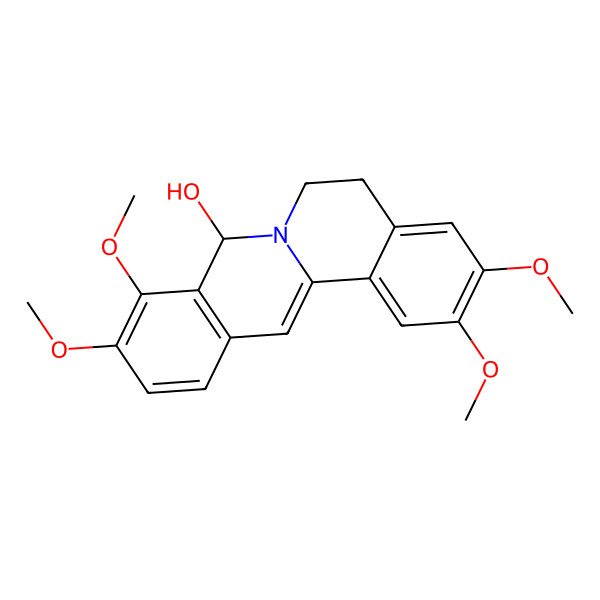 2D Structure of 2,3,9,10-tetramethoxy-6,8-dihydro-5H-isoquinolino[2,1-b]isoquinolin-8-ol