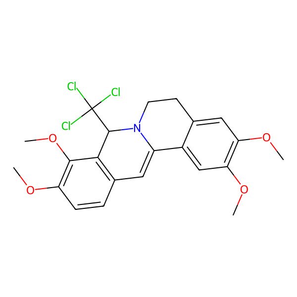 2D Structure of 2,3,9,10-tetramethoxy-8-(trichloromethyl)-6,8-dihydro-5H-isoquinolino[2,1-b]isoquinoline