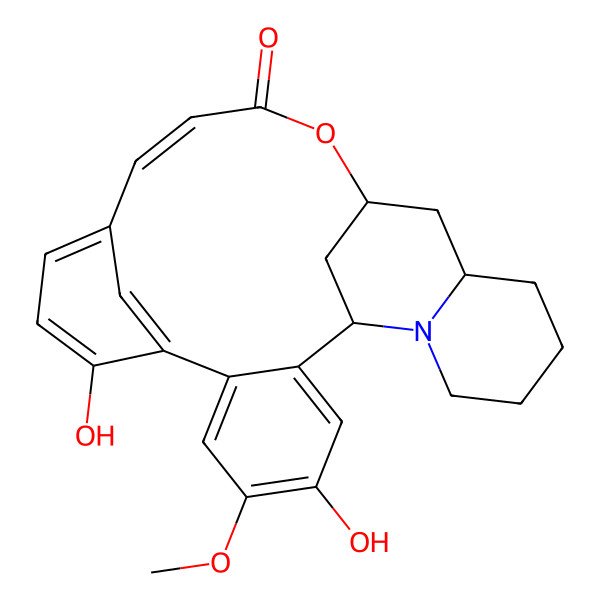 2D Structure of (1S,13Z,17S,19S)-4,9-dihydroxy-5-methoxy-16-oxa-24-azapentacyclo[15.7.1.18,12.02,7.019,24]hexacosa-2,4,6,8,10,12(26),13-heptaen-15-one