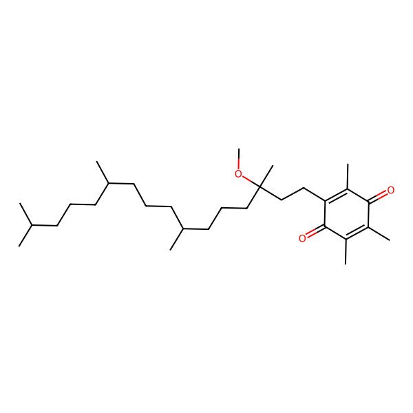 2D Structure of 2-[(3S,7S,11R)-3-methoxy-3,7,11,15-tetramethylhexadecyl]-3,5,6-trimethylcyclohexa-2,5-diene-1,4-dione