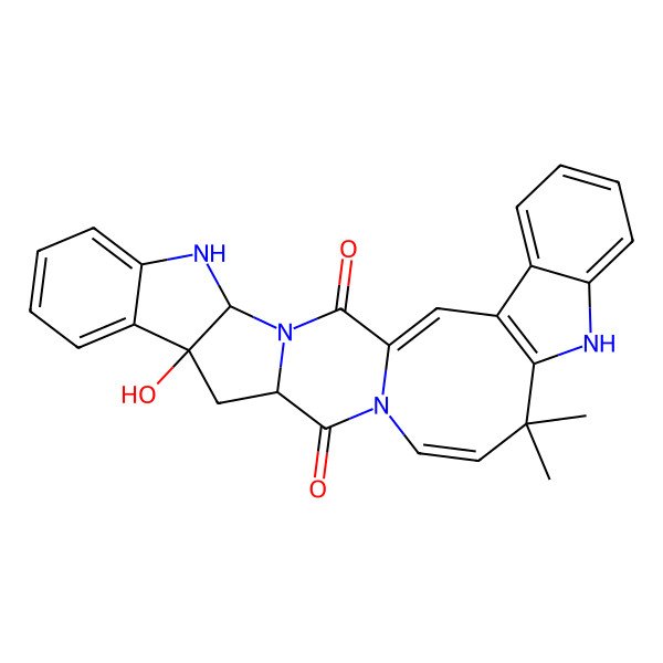2D Structure of (4S,12R,14R)-12-hydroxy-19,19-dimethyl-3,5,16,21-tetrazaheptacyclo[14.13.0.03,14.04,12.06,11.020,28.022,27]nonacosa-1(29),6,8,10,17,20(28),22,24,26-nonaene-2,15-dione