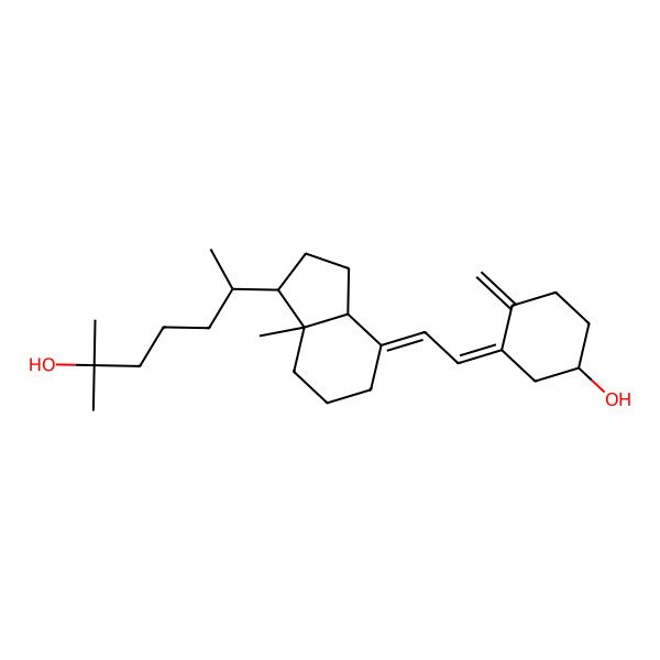 2D Structure of (1S)-3-[2-[(1R,3aS,7aR)-1-[(2R)-6-hydroxy-6-methylheptan-2-yl]-7a-methyl-2,3,3a,5,6,7-hexahydro-1H-inden-4-ylidene]ethylidene]-4-methylidenecyclohexan-1-ol