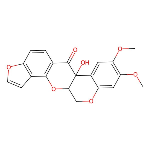 2D Structure of 13-Hydroxy-16,17-dimethoxy-2,7,20-trioxapentacyclo[11.8.0.03,11.04,8.014,19]henicosa-3(11),4(8),5,9,14,16,18-heptaen-12-one