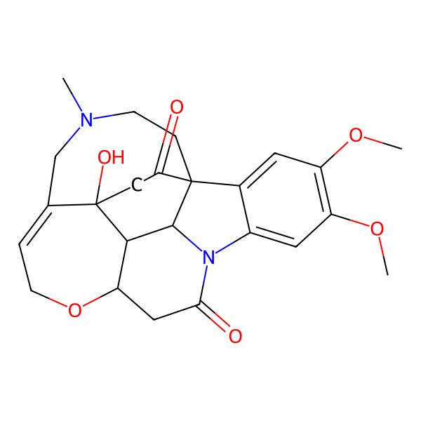 2D Structure of 22-Hydroxy-16,17-dimethoxy-4-methyl-9-oxa-4,13-diazahexacyclo[11.6.5.01,24.06,22.010,23.014,19]tetracosa-6,14,16,18-tetraene-12,20-dione