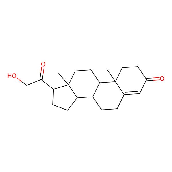 2D Structure of 21-Hydroxypregn-4-ene-3,20-dione