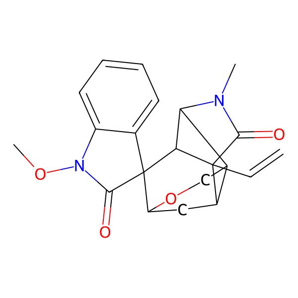 2D Structure of (1R,2S,5S,6S,7S,8R,11S)-2-ethenyl-1'-methoxy-4-methylspiro[9-oxa-4-azatetracyclo[6.3.1.02,6.05,11]dodecane-7,3'-indole]-2',3-dione
