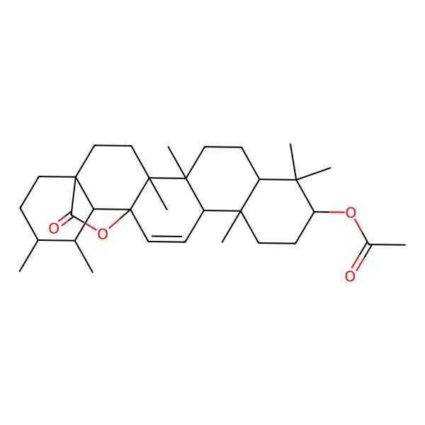 2D Structure of (4,5,9,9,13,19,20-Heptamethyl-23-oxo-24-oxahexacyclo[15.5.2.01,18.04,17.05,14.08,13]tetracos-15-en-10-yl) acetate